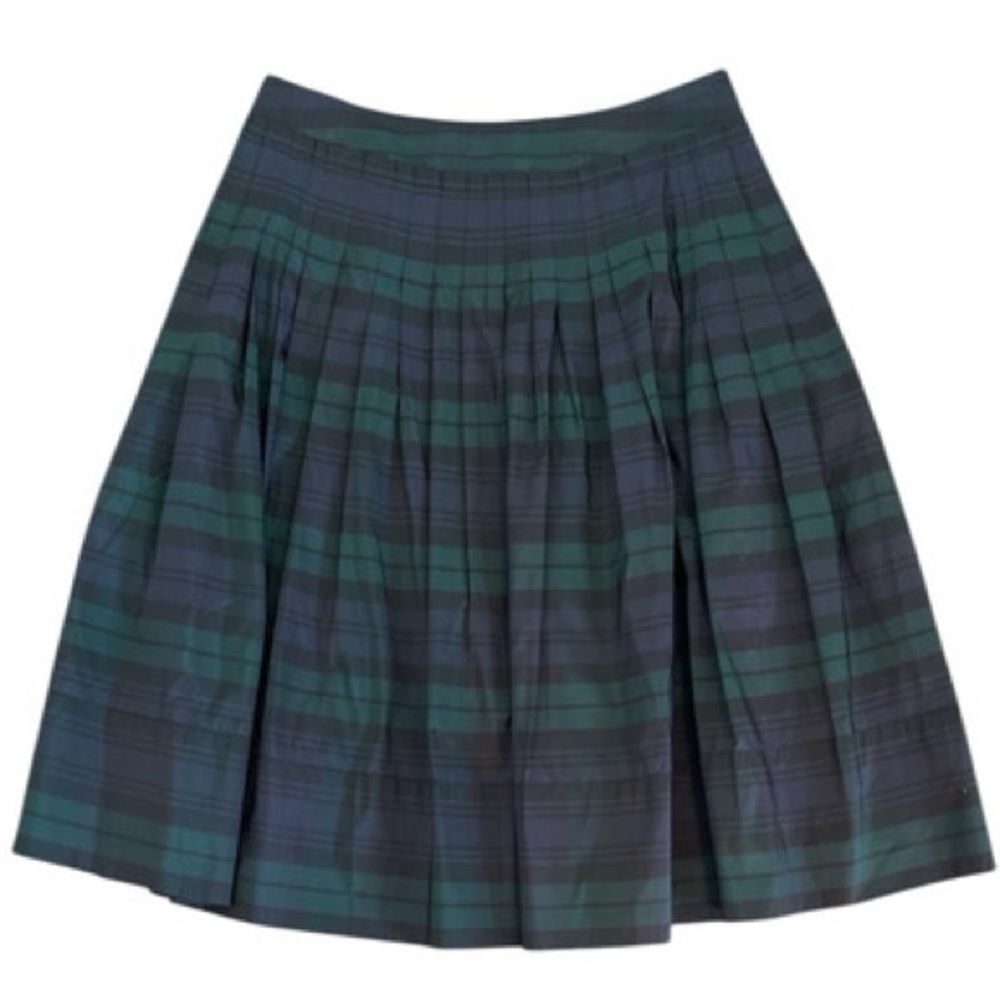 Talbots Green and Gray A-Line Skirt Silk